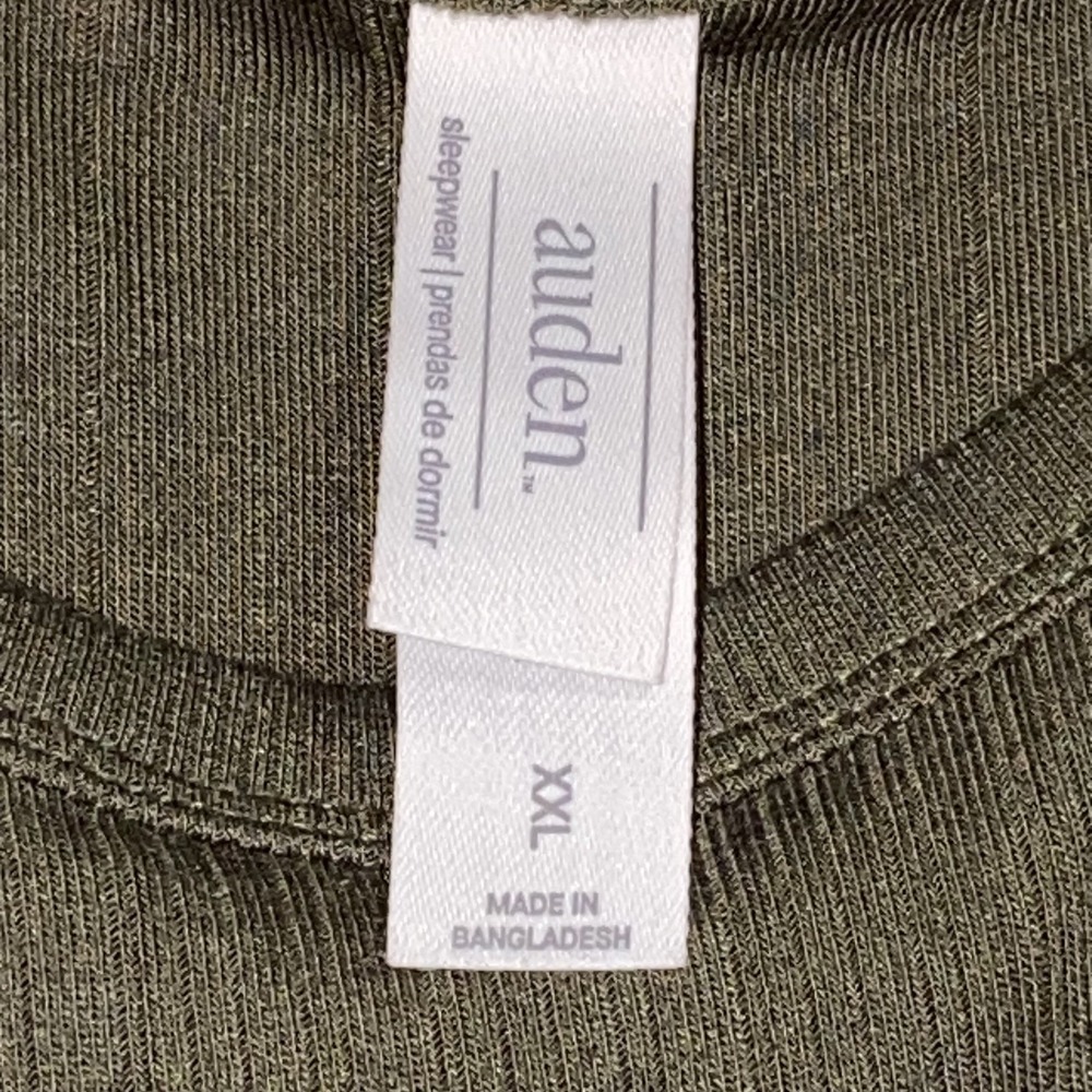 Auden Women's Pullover Sleepwear Tank Top 2XL Olive Green Soft NWT Lightweight - Picture 5 of 6